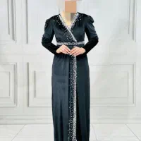 لباس مجلسی مخمل رنگ مشکی مطابق عکس سایز 52