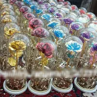 شیشه گل رزمصنوعی روززن معلم هدیه کادوتولدمعلم مادر