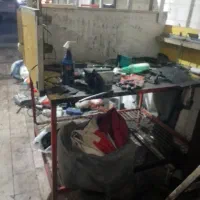 پمپ باد 150 دو سیلندر و یک عدد میز کار اهنی