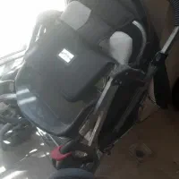 کالسکه بچه تمیز و سالم مشکی و طوسی