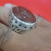 انگشتر عقیق کرزی تراش الماسی جواهراتی تک