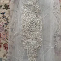 پرده ترک دانتل نگین کاری