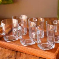 لیوان شیشه ای اپل دست 6 عددی