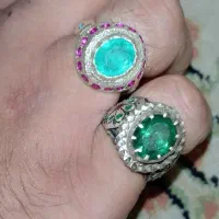 انگشتر نقره زمرد هر سه با هم ۴۵ میلیون تومان مفت