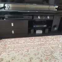 میز تلویزیون شیشه و چوب برند ترک