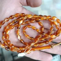 تسبیح 101کهربا صدفی پودری ترکیه