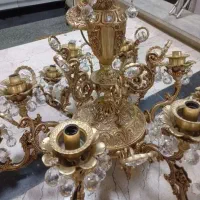 خریداروفروش لوستر هایه برنجی و آینه شمعدان برنجی