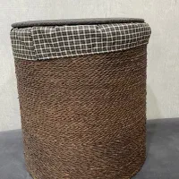 سبد رخت چرک طرح حصیر مدل استوانه ای