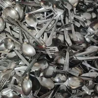 قاشق وچنگال درهم.یک جورنیستن.دستی100.هر۶تا