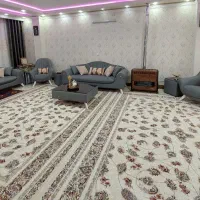 یک‌جفت فرش۱۲متری ۷۰۰شانه طرح افشان گل رز