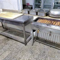 منقل تمام استیل گازی ، میز کار استیل سنگین
