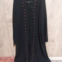 مانتو مشکی جنس کرپ