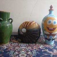سفال سرامیک. دکوری. قلک گلدان خمره. ماهی جای عود