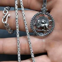 زنجیر کرال تایلندی و آویز .نقره ۹۲۵