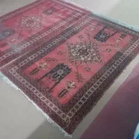 پشتی۶۰رج ابریشم قالیچه دستبافت کرک‌وپشم قدمت‌دار