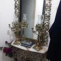 آیینه و شمعدانی برنز اصل