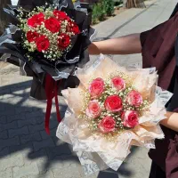 دسته گل تک شاخه و پنج شاخه  اقتصادی