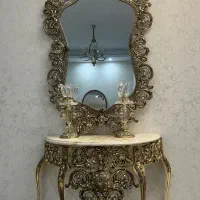 آینه و شمعدان طرح برنز