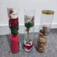 گلدان استوانه‌ای شیشه ای