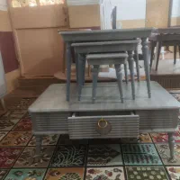 جلو مبلی با سه تا عسلی نو همه رنگ