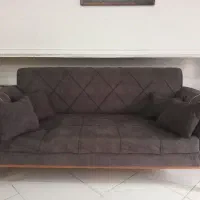 مبل هفت نفره و یک پافر رنگ مبل