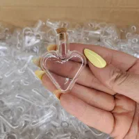 شیشه گیفت قلبی درب چوب‌پنبه‌ای