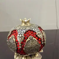 انار برنجی تزیینی نگین دار