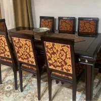 ناهار خوری هشت نفره چوب. پارچه ترک