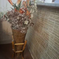 گلدان حصیری  پایه دار