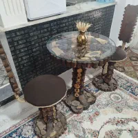 میز صندلی تمام چوب
