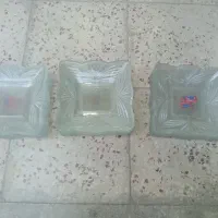 فروش فوری24عددبشقاب بلورمیوه خور50بطری شیشه چارگوش