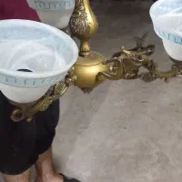 دوعدد لوستر برنجی وسالم