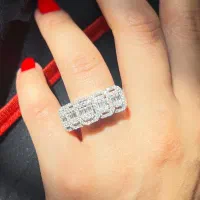 انگشتر تمام نقره مدل امرالدکات پنج تایی عین طلا