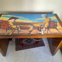 میز تماما چوب  به همراه صندلی