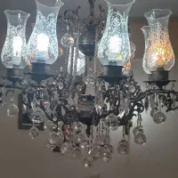 لوستر 8 شعله برنز با گوی های اتریشی