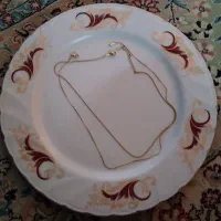 دو عدد گردنبند استیل زنانه رنگ طلایی و نو
