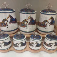 پا سماوری 7 پارچه هرمس با استند چوبی