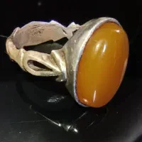 انگشتر نقره عقیق زرد (عسلی)