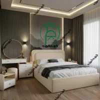 سرویس خواب دو نفره تخت مدرن تشک تخت کرم کد 8