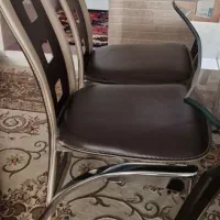 میز وصندلی ناهارخوری  شیشه ای صندلی