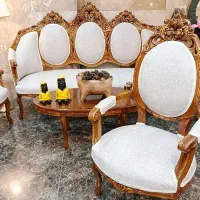 مبلمان ۹ نفره کلاسیک (تمام چوب راش آماده تحویل)