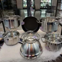 ست قابلمه استیل کورکماز  استیل ضخیم 12پارچه