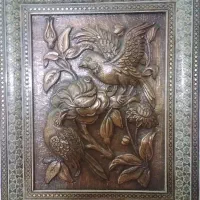 تابلو مس حکاکی پرنده