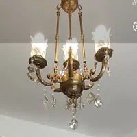 لوستر برنز ۳شاخه و۴ لامپ(دو عدد)
