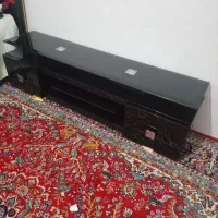 میز تلیویزیون سالم چوبی وشیشه ای