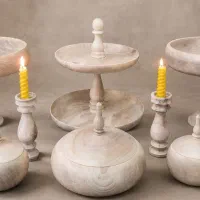 ظروف پذیرایی چوبی خراطی زد آب با مقاومت بالا