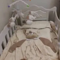 تخت گهواره‌‌ای نوزاد تمام چوب