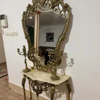 اینه شمعدان کنسول،ساعت،تلفن برنز اصل
