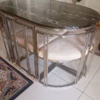 میز غذاخوری ۶ نفره استیل