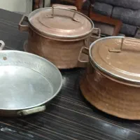 سرویس 3تیکه قابلمه ماهیتابه مسی